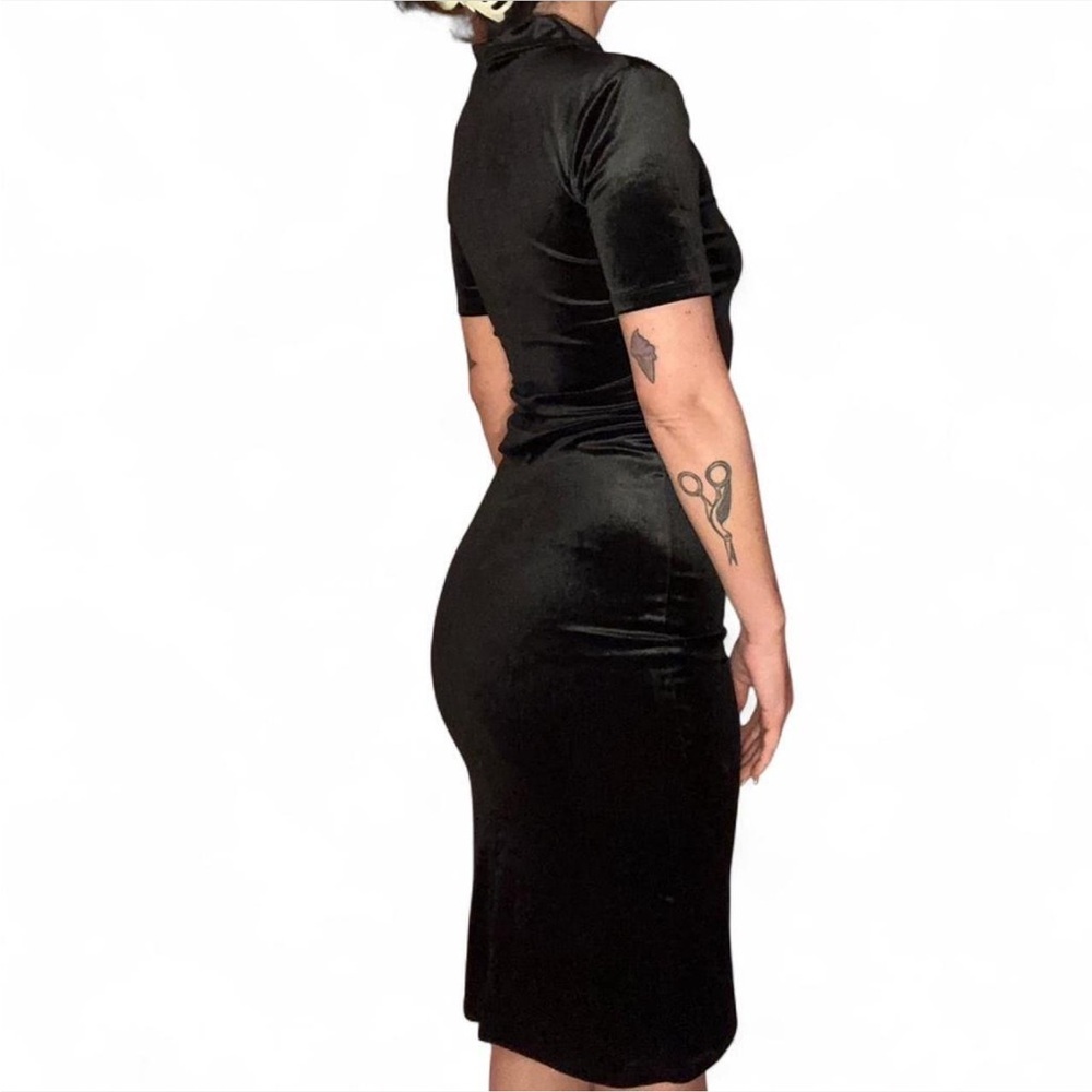 Zara black velvet midi dress - Picture 5 of 5